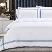Egyptian Cotton Giorgio White & Navy Duvet Cover Set