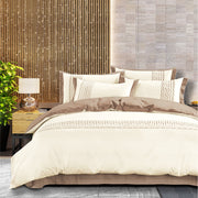 Egyptian Cotton Donatella Cream & Stone Duvet Cover