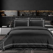 Egyptian cotton Giorgio Black & Silver Duvet Cover