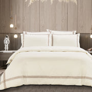 Egyptian Cotton Giorgio Cream & Stone Duvet Cover