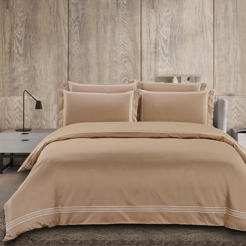 Egyptian Cotton Giorgio Stone & Cream Duvet Cover