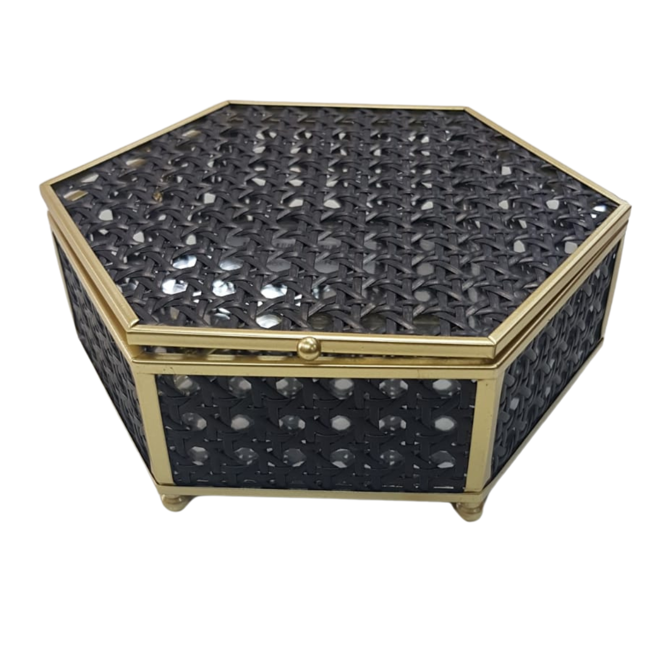 Black/Gold Hexagon Box