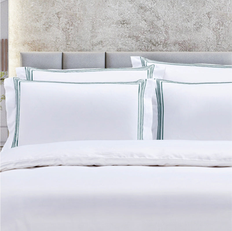 Egyptian Cotton Giorgio White & Duck Egg Duvet Cover Set