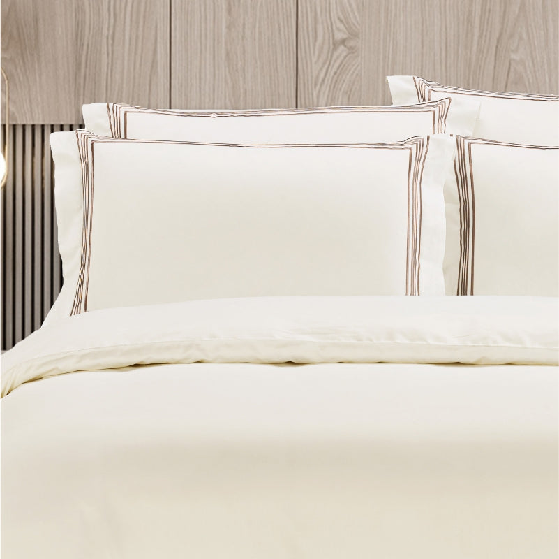Egyptian Cotton Giorgio Cream & Stone Duvet Cover