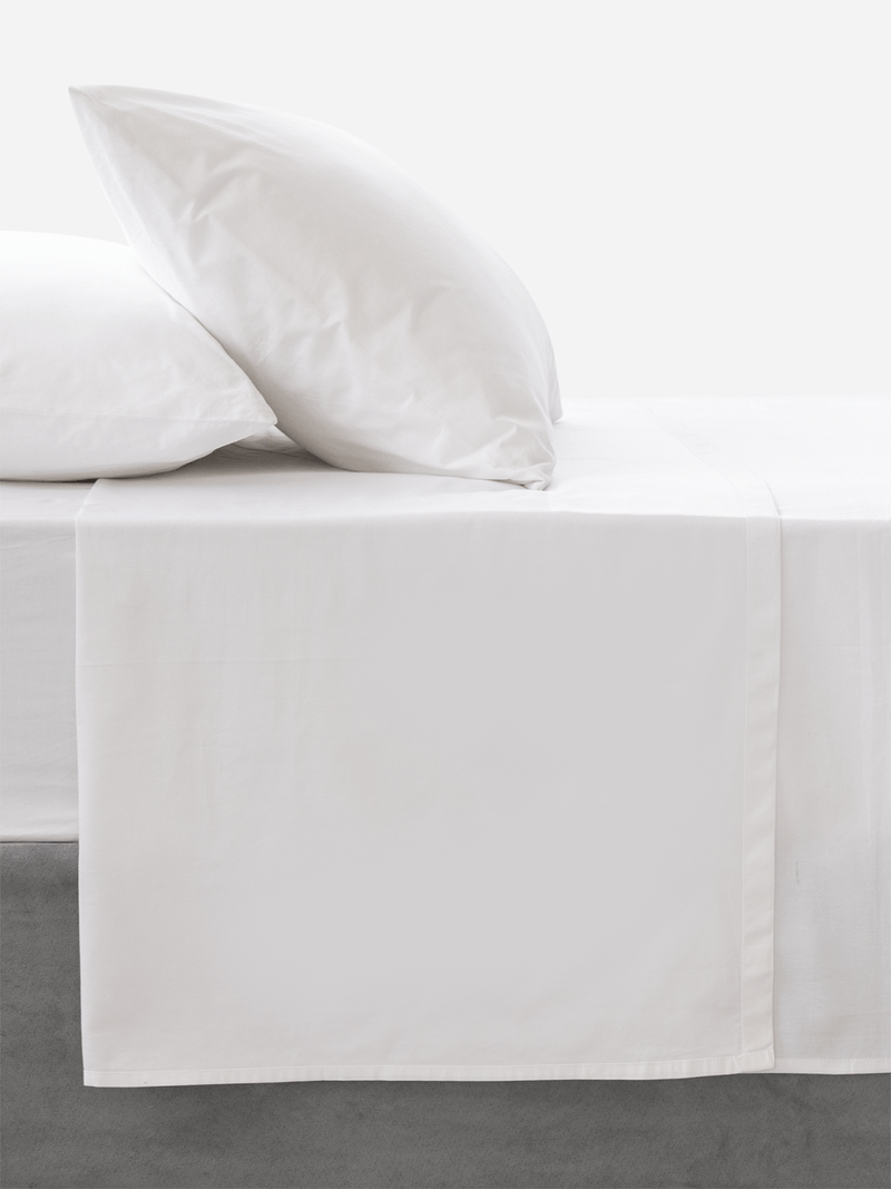 Cotton Co T205 Twill Hotel Collection 100% Cotton White Flat Sheet