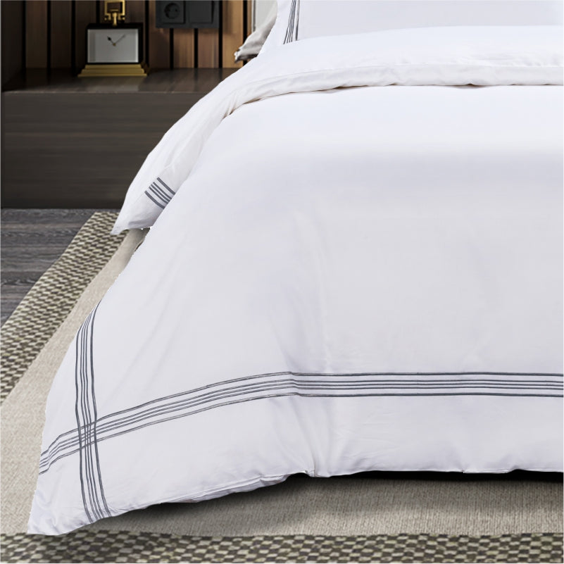 Egyptian Cotton Giorgio White & Grey Duvet Cover