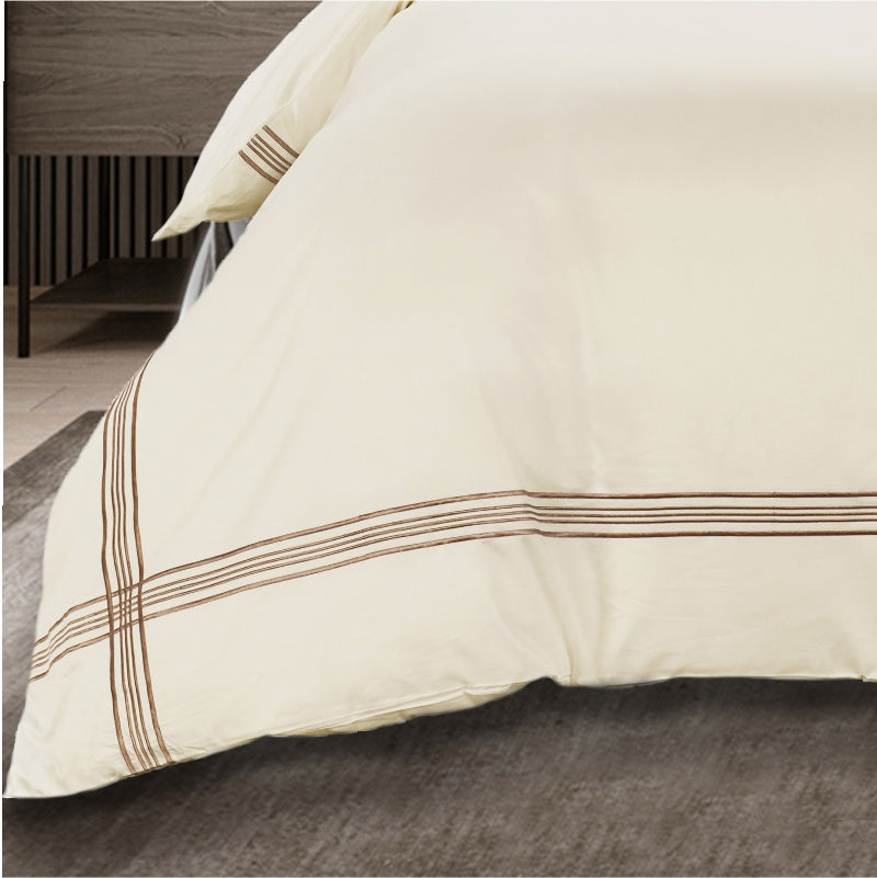 Egyptian Cotton Giorgio Cream & Stone Duvet Cover