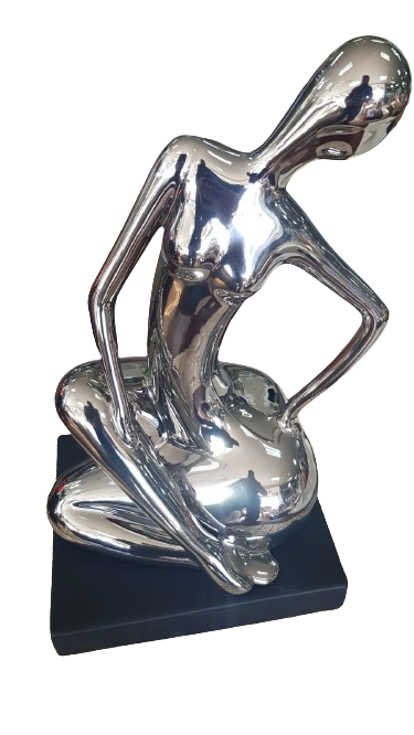 Silver Figurine Sitting 38/19cm