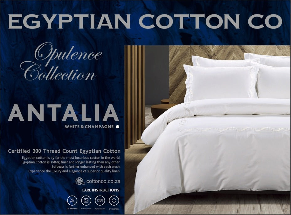 Opulence Collection Antalia White & Champagne Duvet Cover