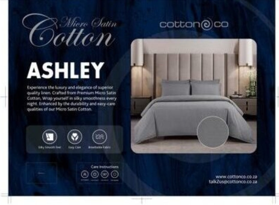 Cotton  Co Ashley Grey 3 Pc Micro  Sateen Sheet Set