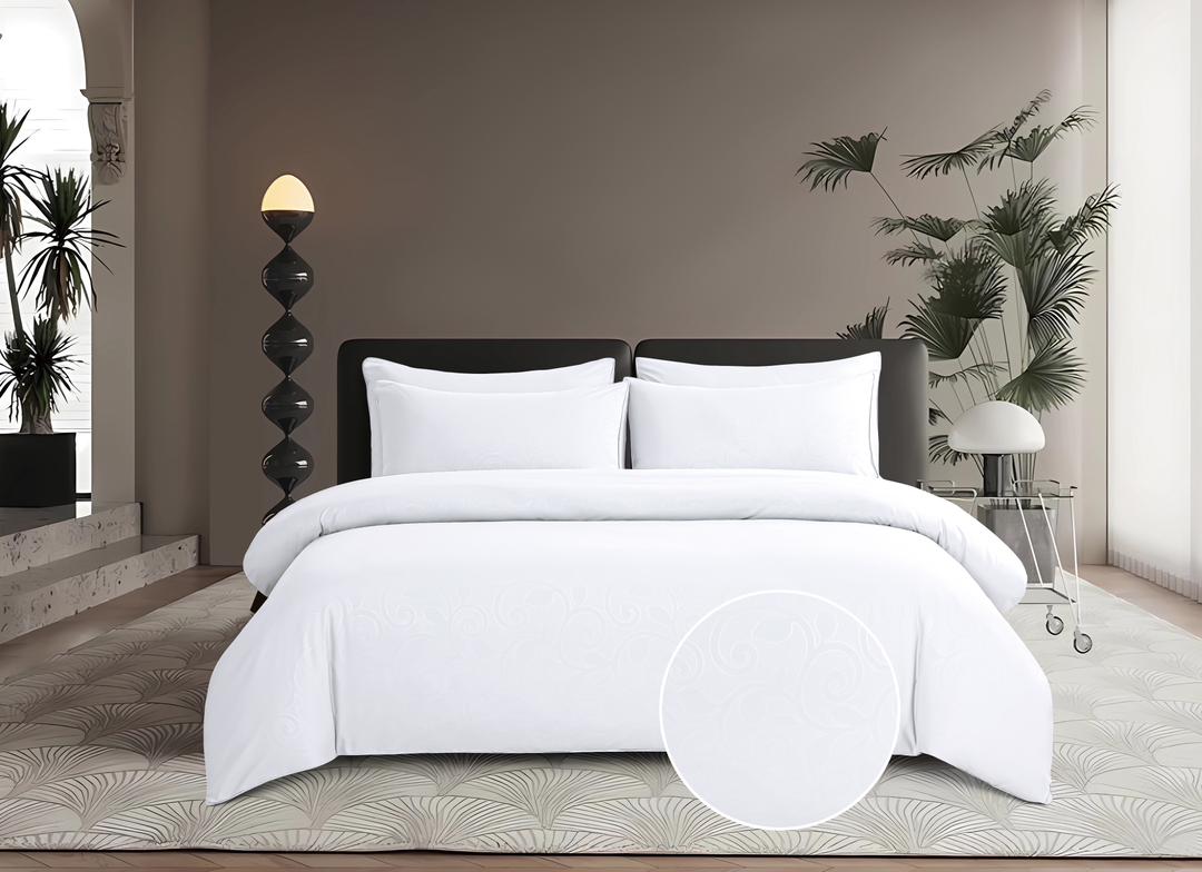 Cotton Co Bella Micro Sateen White Duvet Cover Set