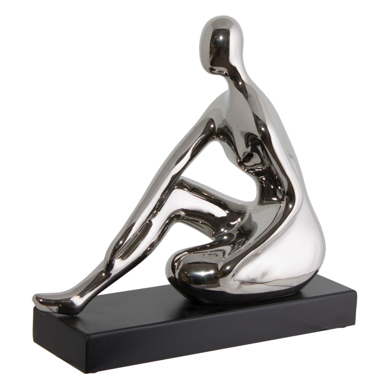 SILVER FIGURINE SITTING 32 CM
