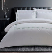 Egyptian Cotton 400 Thread Count Donato White & Duck Egg Duvet Cover