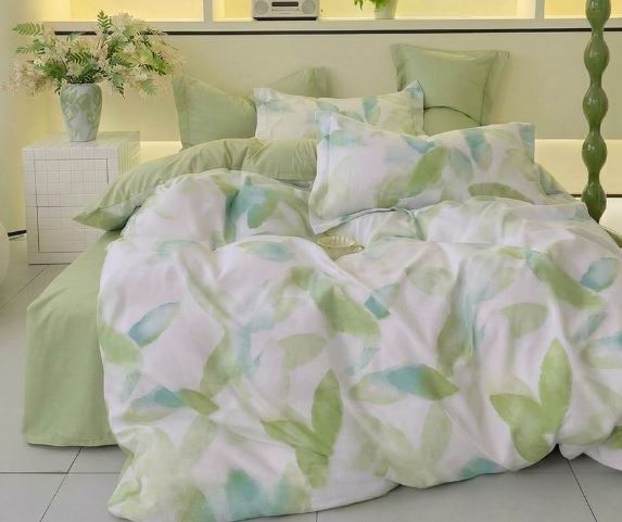 Cotton Co Micro Satin Emerald Forest Duvet Cover Set