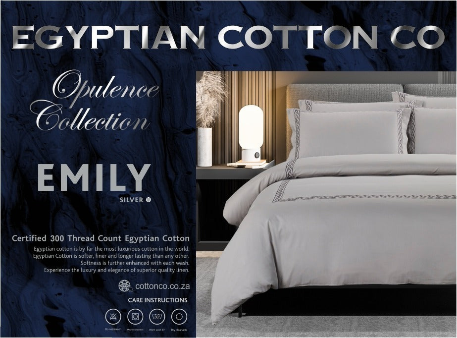 Opulence Collection Emily White & Grey Duvet Cover