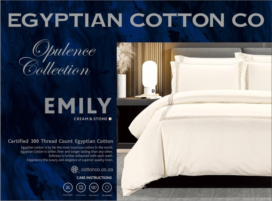 Opulence Collection Emily Cream & Stone  Duvet Cover