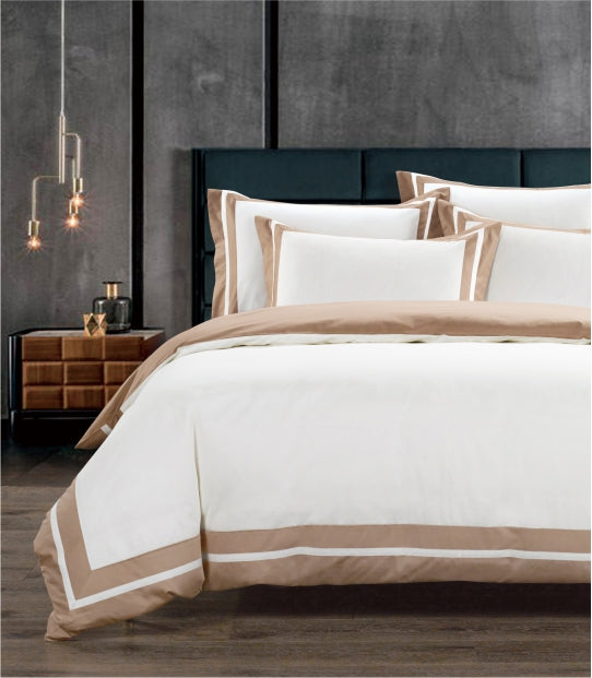 Egyptian Cotton Fiorenza Cream & Stone Duvet Cover