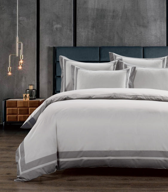 Egyptian Cotton Fiorenza Grey & Silver Duvet Cover
