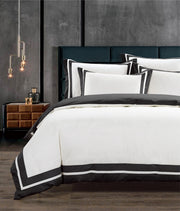 Egyptian Cotton Fiorenza White & Black Duvet Cover