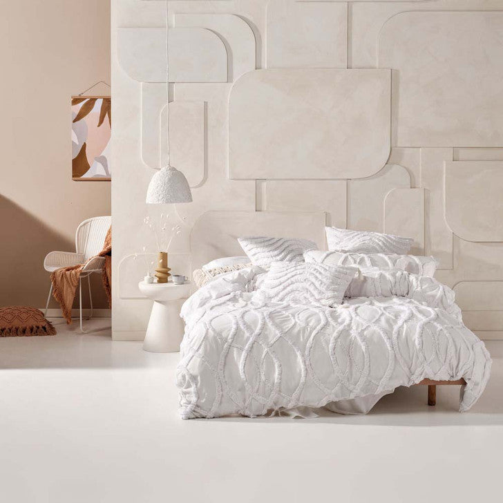 LINEN HOUSE AMADORA WHITE DUVET COVER SET