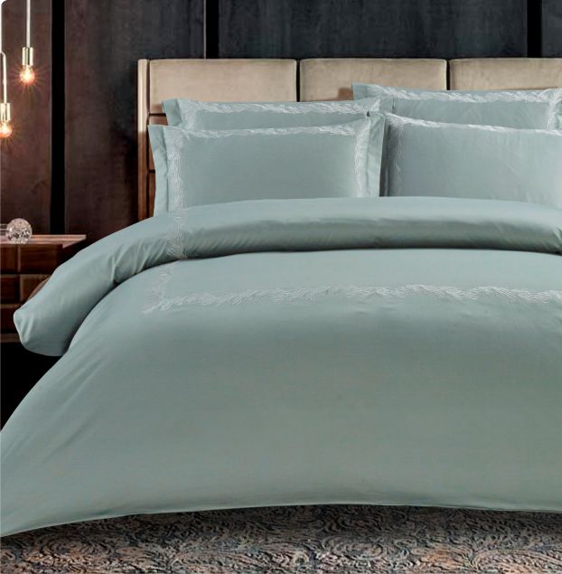 Egyptian Cotton 400 Thread Count Liana Duck Egg Duvet Cover