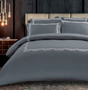 Egyptian Cotton 400 Thread Count Liana Grey Duvet Cover