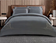 Egyptian Cotton 400 Tc Lorena Grey Duvet Cover Set