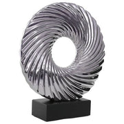 Silver Sculpture Black Base 37Cm