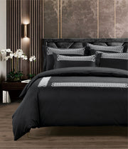Egyptian Cotton Ottavia Black & Silver Duvet Cover