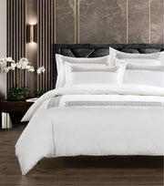 Egyptian Cotton Ottavia White & Silver Duvet Cover