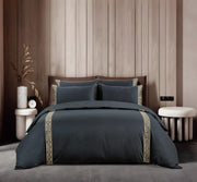 Egyptian Cotton T400 Roberto Black & Stone Duvet Cover Set