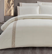 Egyptian Cotton 400 Thread Count Roberto Cream Duvet Cover