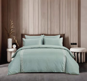Egyptian Cotton T400 Roberto Duck Egg & Silver Duvet Cover Set