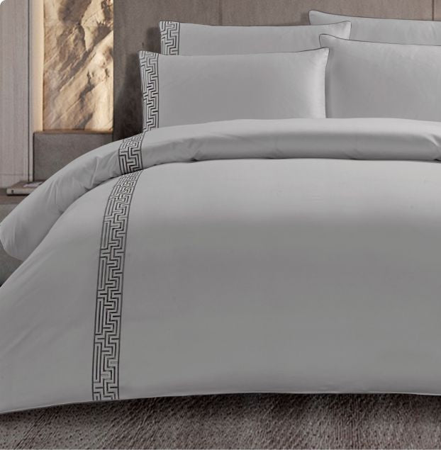 Egyptian Cotton 400 Thread Count Roberto Silver Duvet Cover