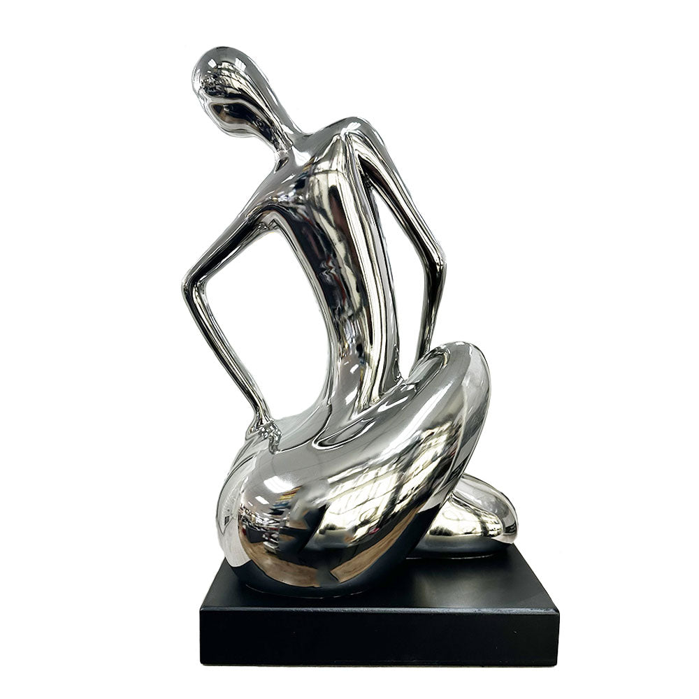SILVER FIGURINE SITTING 38/19CM