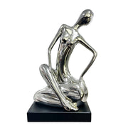 SILVER FIGURINE SITTING 38/19CM