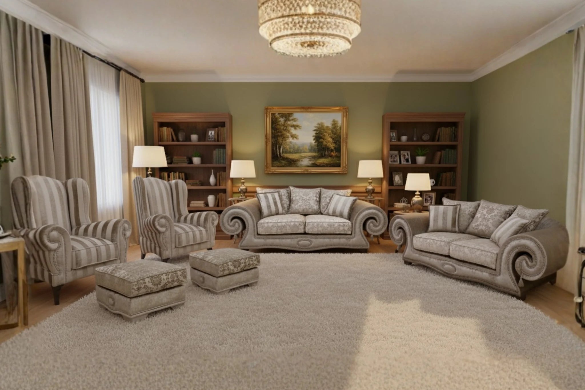 Atlanta Loung Suite 6pc Beige