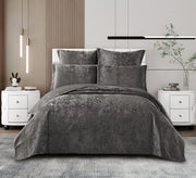 Cotton Co Berlin Grey Velvet 5 Pc Quilts Set