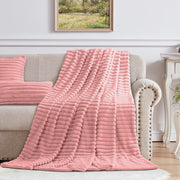 Cotton Co Milan Blush  Faux Fur Throw