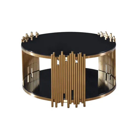 Alessia Glass Gold Coffee Table