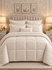 Cotton Co Constance Taupe Jacquard 5 Pc Comforter Set