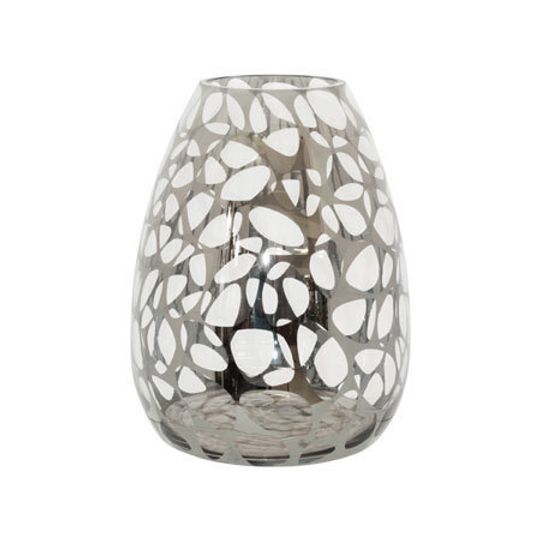 SILVER/CLEAR LEOPARD PRINT VASE
