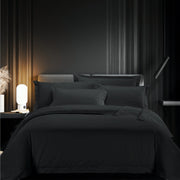 Egyptian Cotton 400 Thread Count Duvet Cover Set - Black