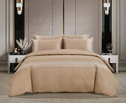 Egyptian Cotton T400 Givenchy Stone & Cream Duvet Cover Set