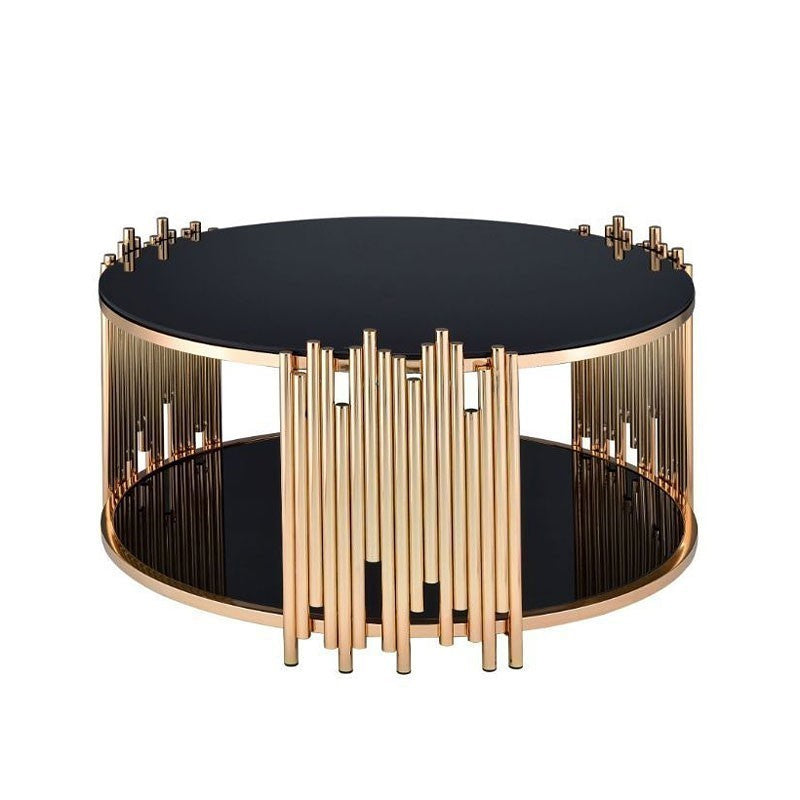 Alessia Glass Gold Coffee Table
