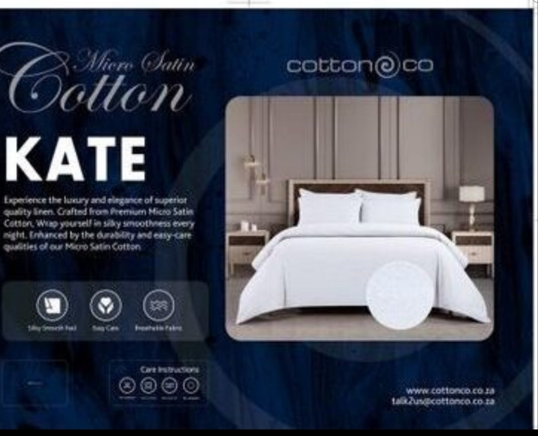 Cotton Co Kate White Micro Sateen Duvet Cover Set