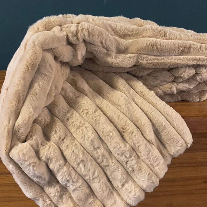 Cotton Co Milan Stone Faux Fur Throw