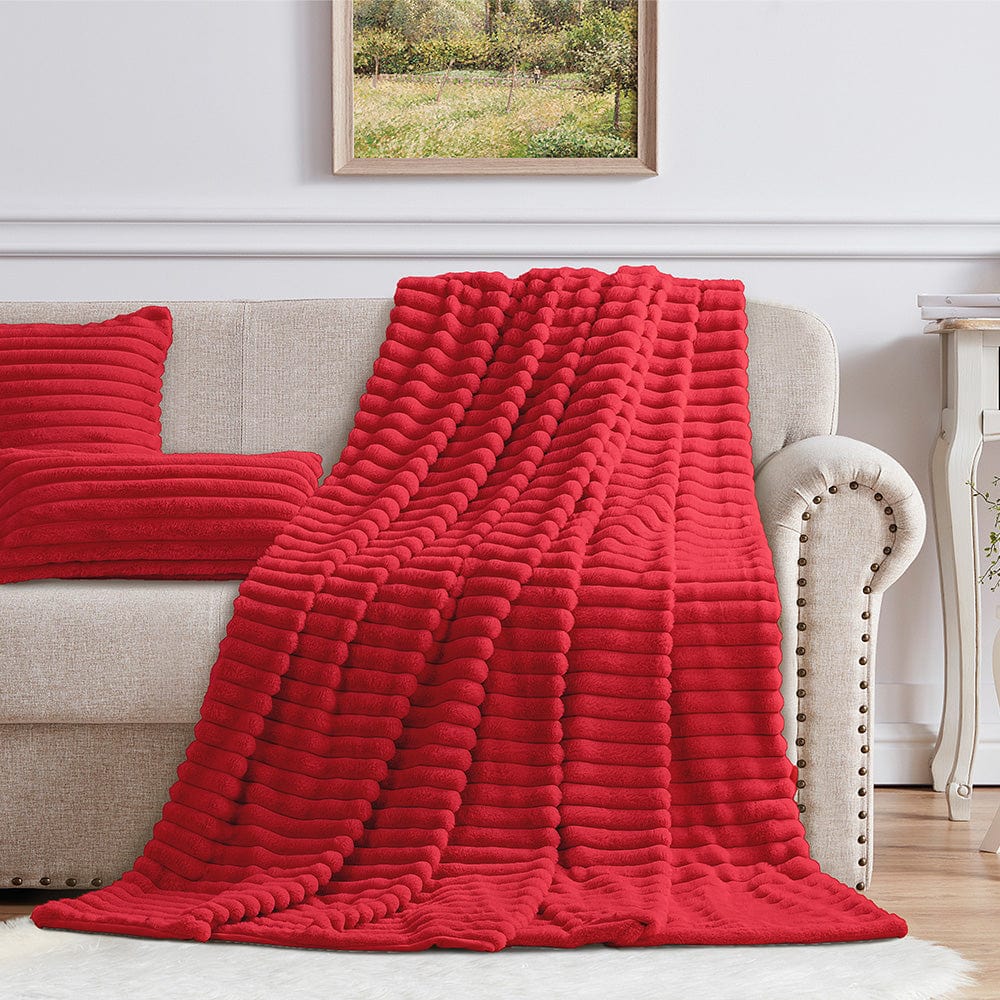 Cotton Co Milan Red Faux Fur Milan Fur Throw