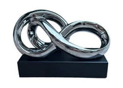 Silver Twist Sculpture Black Base
