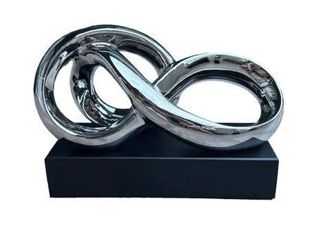 Silver Twist Sculpture Black Base
